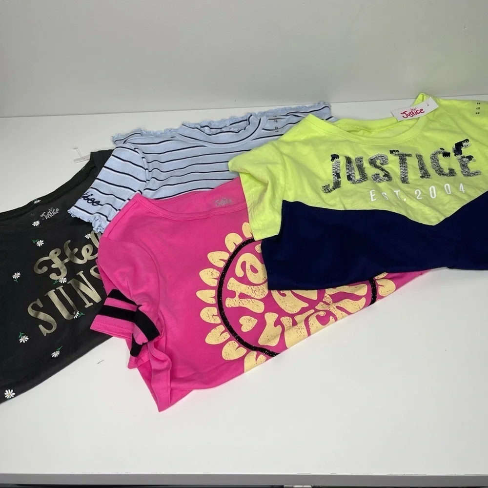 Justice lot of 4 tops size 12